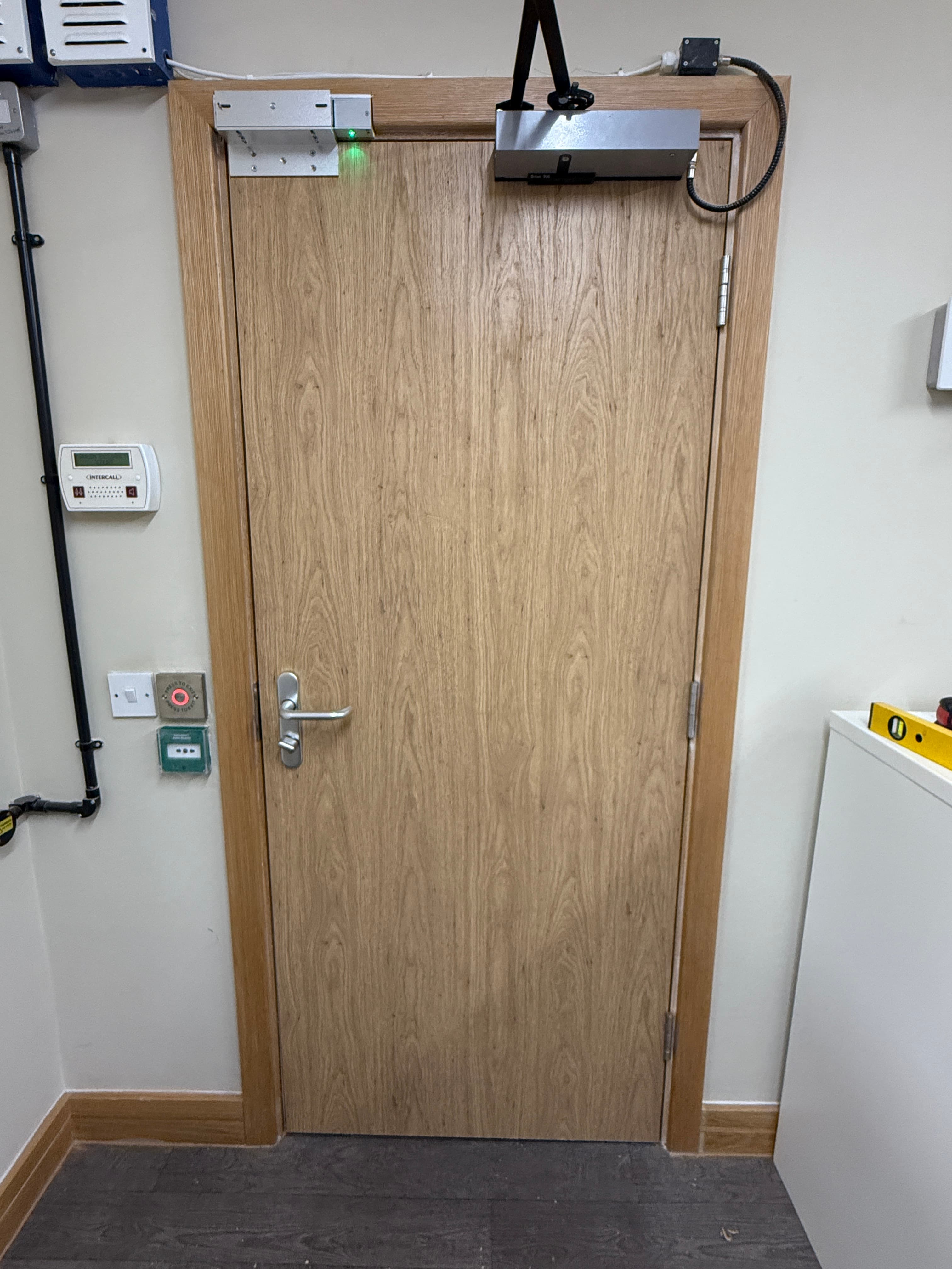 Commercial fire door installation