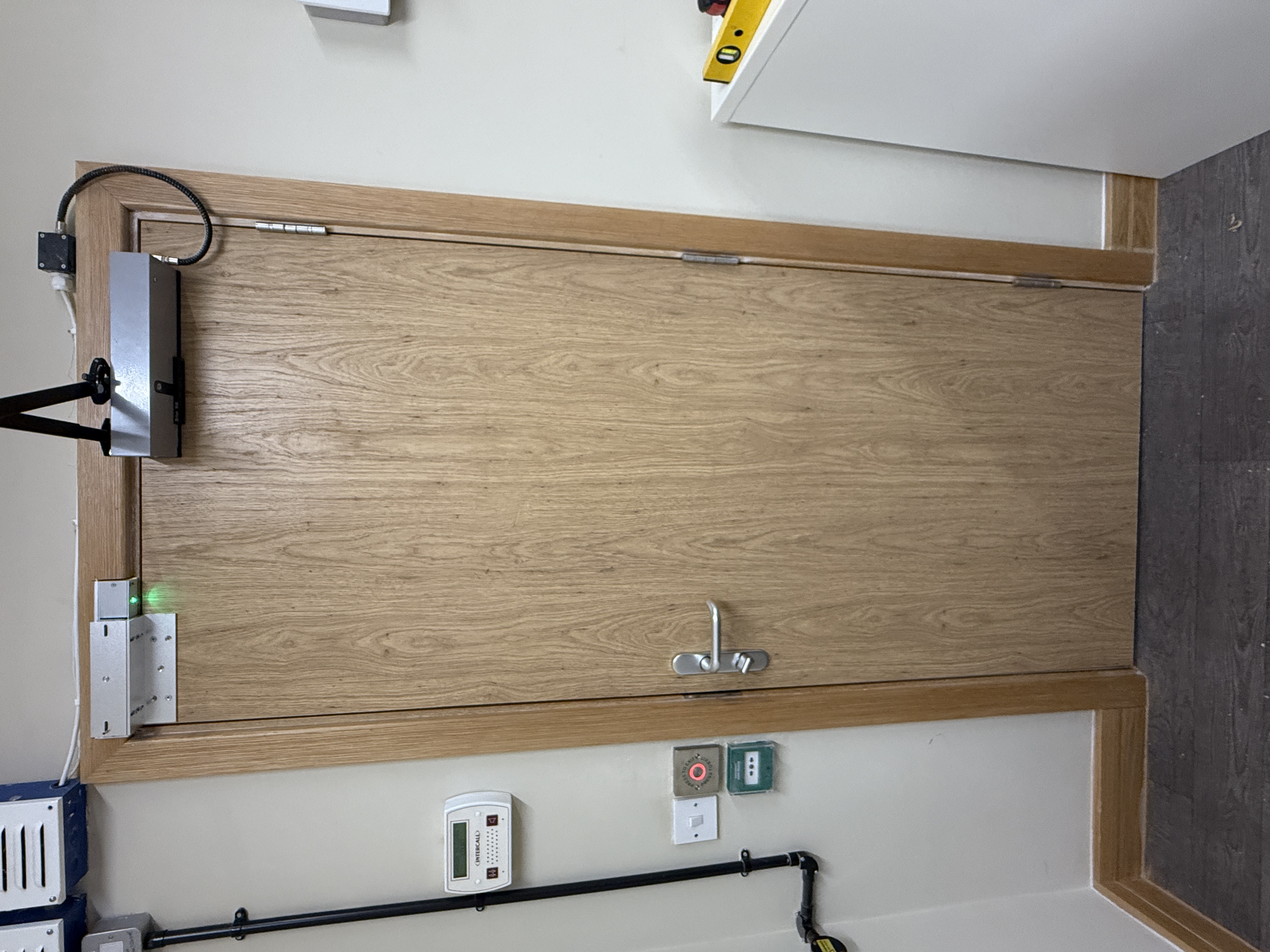 Certified commercial oak fire door with access control
