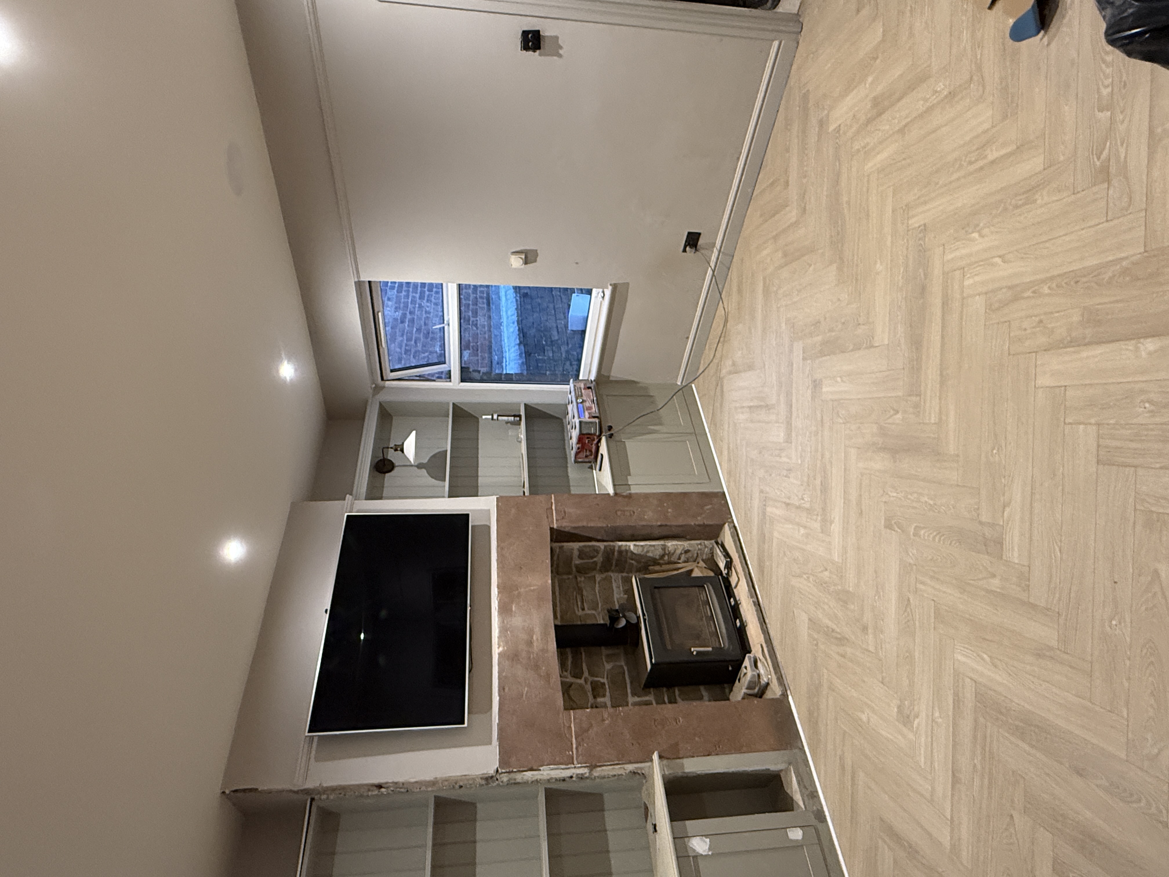Completed residential living room renovation